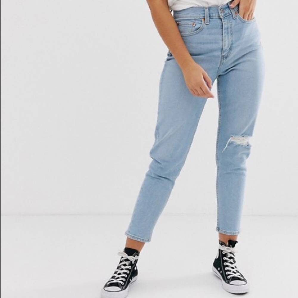 Levi’s Mom Jeans with Knee Rip